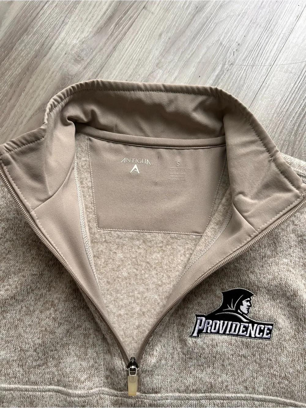 Providence College Friars Pullover Fleece in Oatmeal Tan Heather (Small)